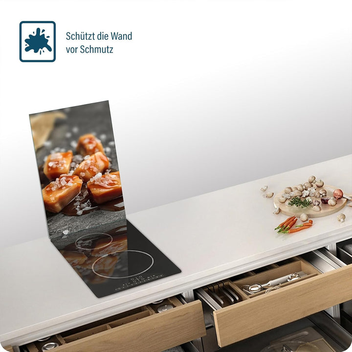 SFArt Herdabdeckplatte – Gehärtetes Glas Schneidebrett & Ceranfeld Abdeckplatte 1 Teilig 30x52 – Hyg