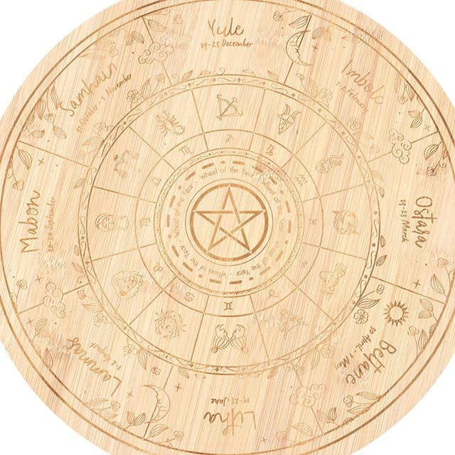 Something Different Wholesale Rad des Jahres Servierbrett | Gothic Botanica | Graviertes Holz