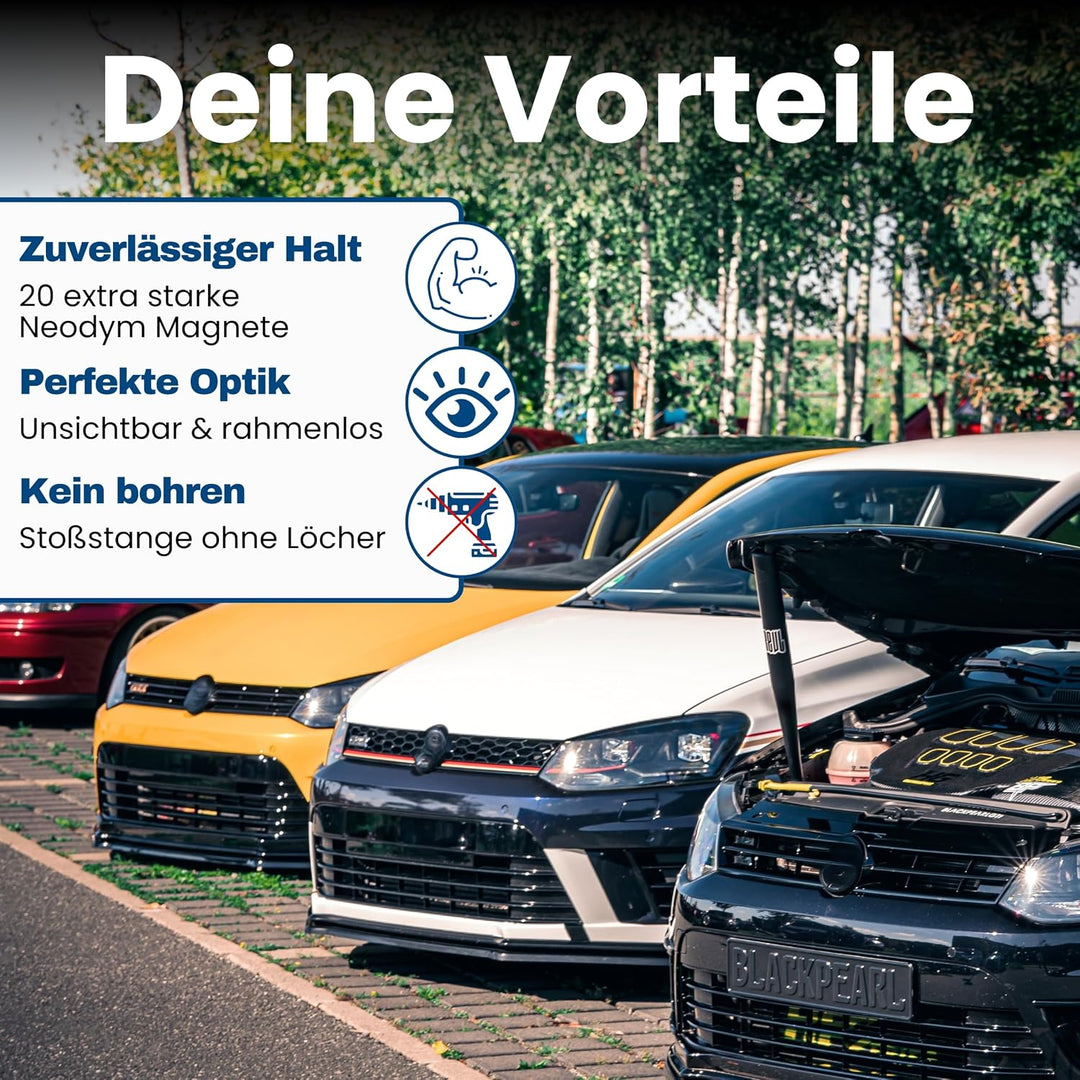 IVALITY® 100% Clean Magnetischer Kennzeichen-Halter - Rahmenloser Magnet-Halter für 1x Kennzeichen -