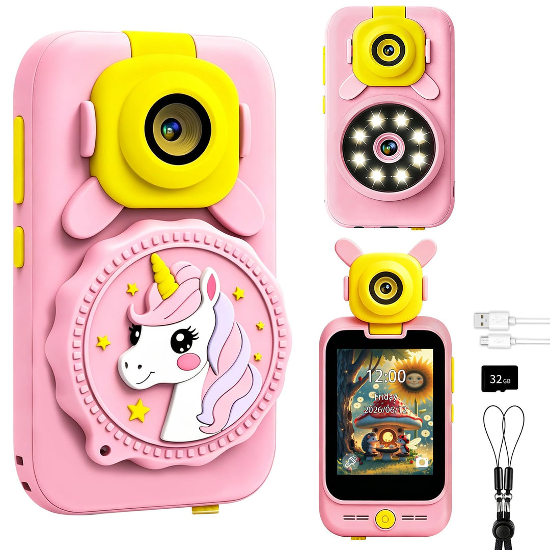 Kinder Handy Spielzeug für Mädchen, Einhorn Kinderhandy 3 4 5 6 7 8 Jahre, Kinder Smartphone Kamera