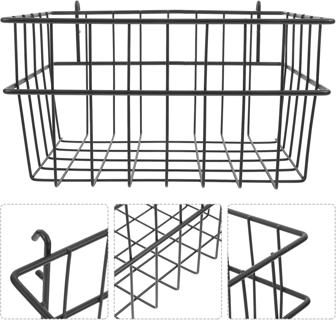 Schwarzer Grosser Pegboard Wandkorb aus Robustem Eisen Schwerlastfähiger ohne Bohren Installierbarer