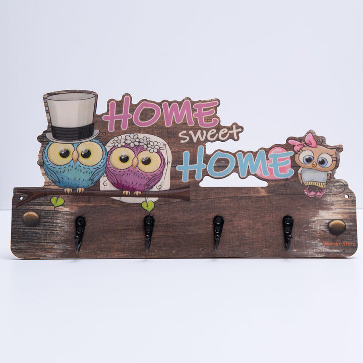 Kindergarderobe 2er Set - Handgefertigt - 4 Metallhaken - 39,50x19,50 cm - Garderobe mit Tieren - Hä