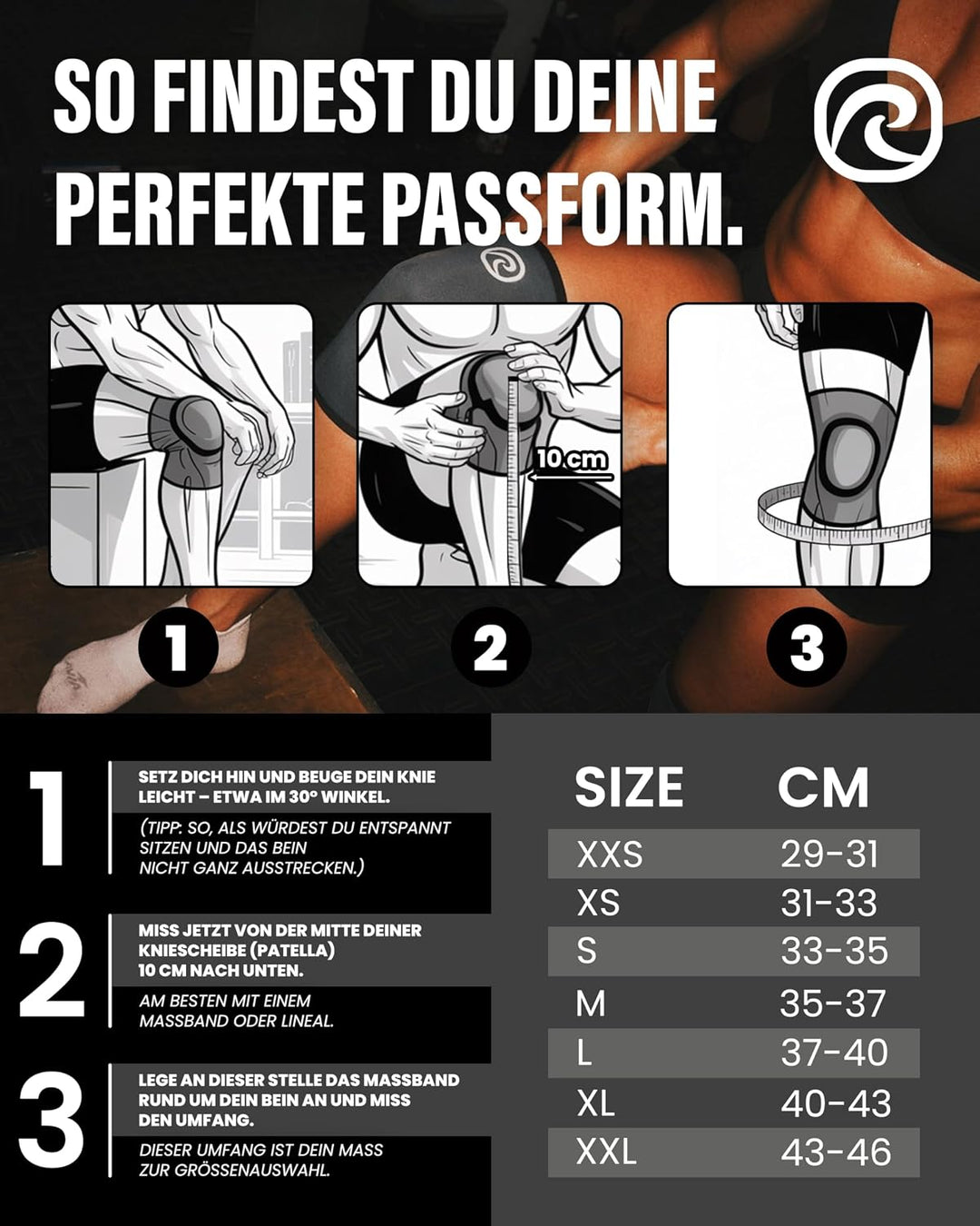 Rehband Kniebandage Kraftsport, Kniestütze für Cross Fit &amp; schweres Training, Knee Sleeve aus 5 mm N