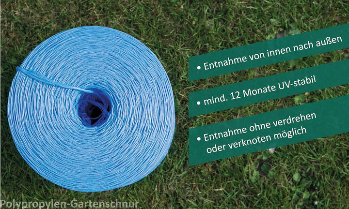 Allzweckschnur Schnur Bindfaden Garn PP Gartenschnur | Länge 3000 m | Durchmesser 2-3mm | Bindegarn