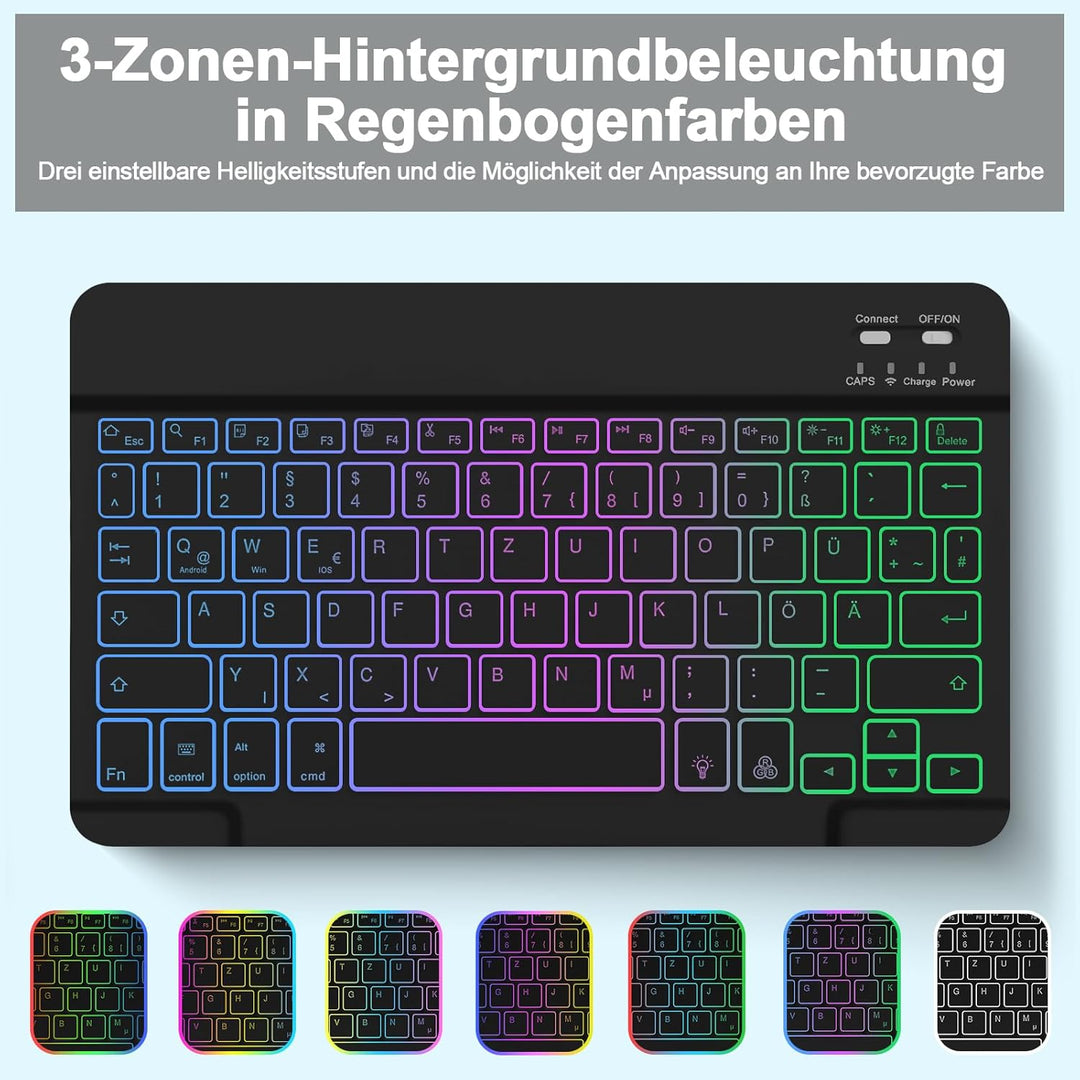 Bettdow für Samsung Galaxy Tab S10 Lite/ S10 FE 10,9" 2025 Tastatur Hülle, QWERTZ Layout Abnehmbarer