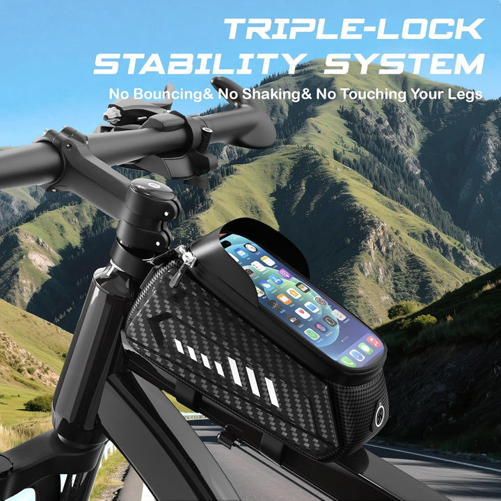 VARUN Fahrrad Rahmentasche, Fahrradtasche Rahmen Wasserdicht mit TPU Sensitivem Touchscreen, Rahment