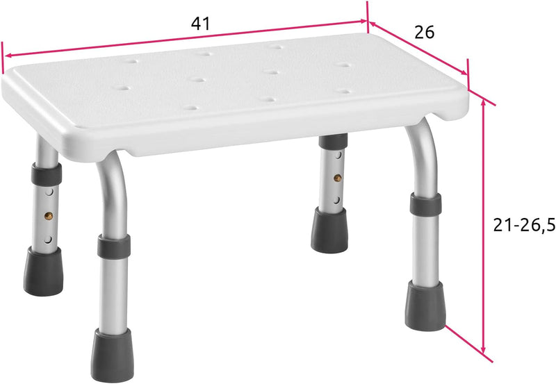 TecTake Duschhocker Duschbank Badewannen Einstiegshilfe Badewannenstufe aus Aluminiumgestell | höhen