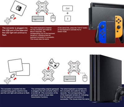 Adapter maus und tastatur Konverter für PS4 PS3 Xbox One Nintendo Switch KX USB 2.0 Game Controller