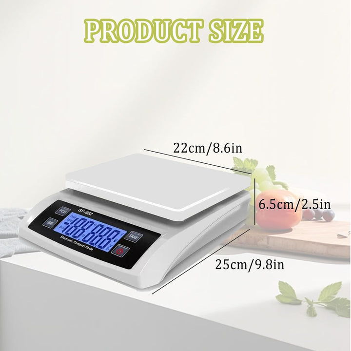 Waage küchenwaage gross Edelstahl Digitalwaage 30 kg Food Scale mit LCD Display Obstwaage Digitale K