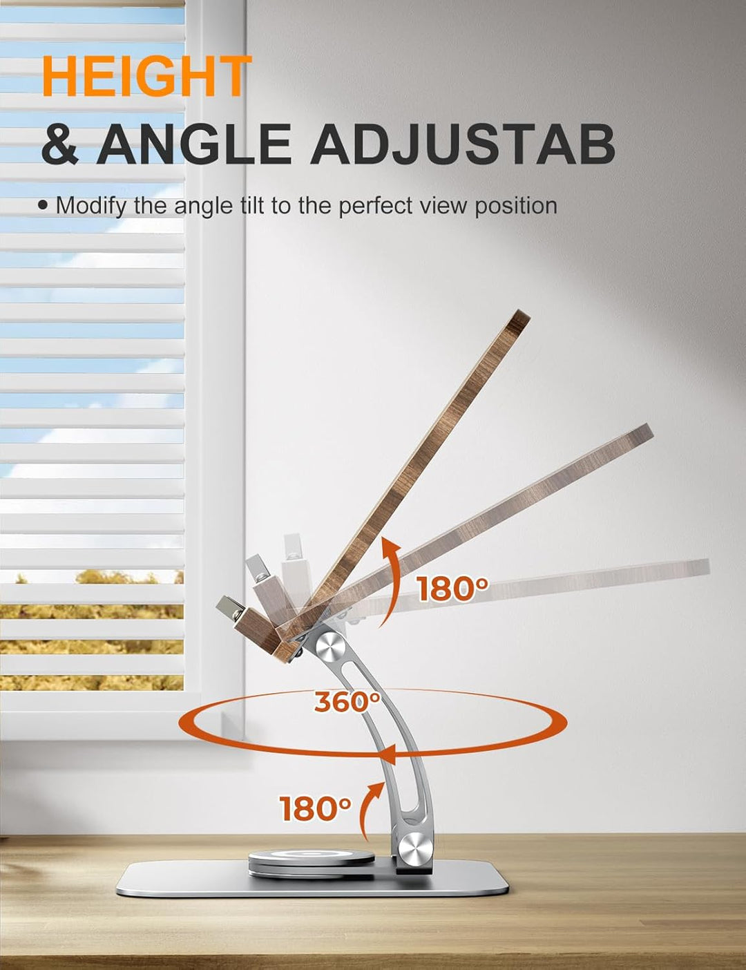 Tounee Buchständer, Verstellbarer Buchhalter mit 360° drehbarer Basis, Kochbuchständer, Rezeptbuchha