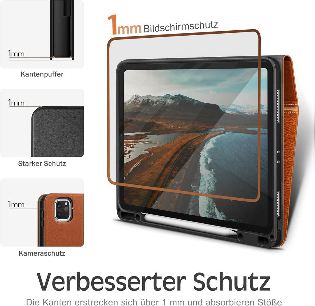KingBlanc Hülle für iPad Pro 12,9 Zoll 2022 (6. Generation) /2021/2020/2018 (5./4./3. Gen) mit Stift