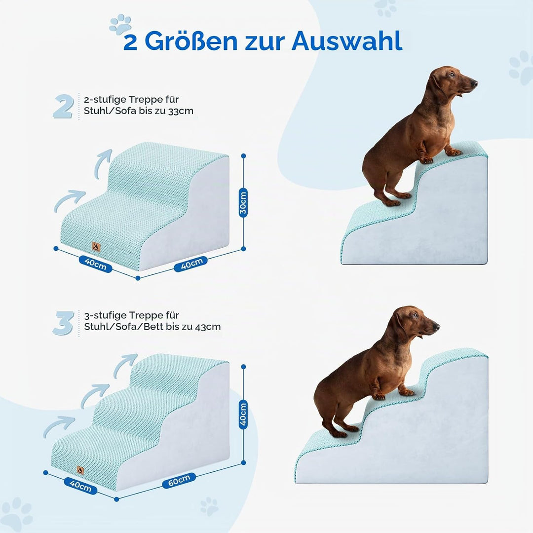 Hundetreppe für kleine Hunde, 2 Stufen 30cm Hoch Haustiertreppe, Waschbar rutschfest, Katzentreppe f