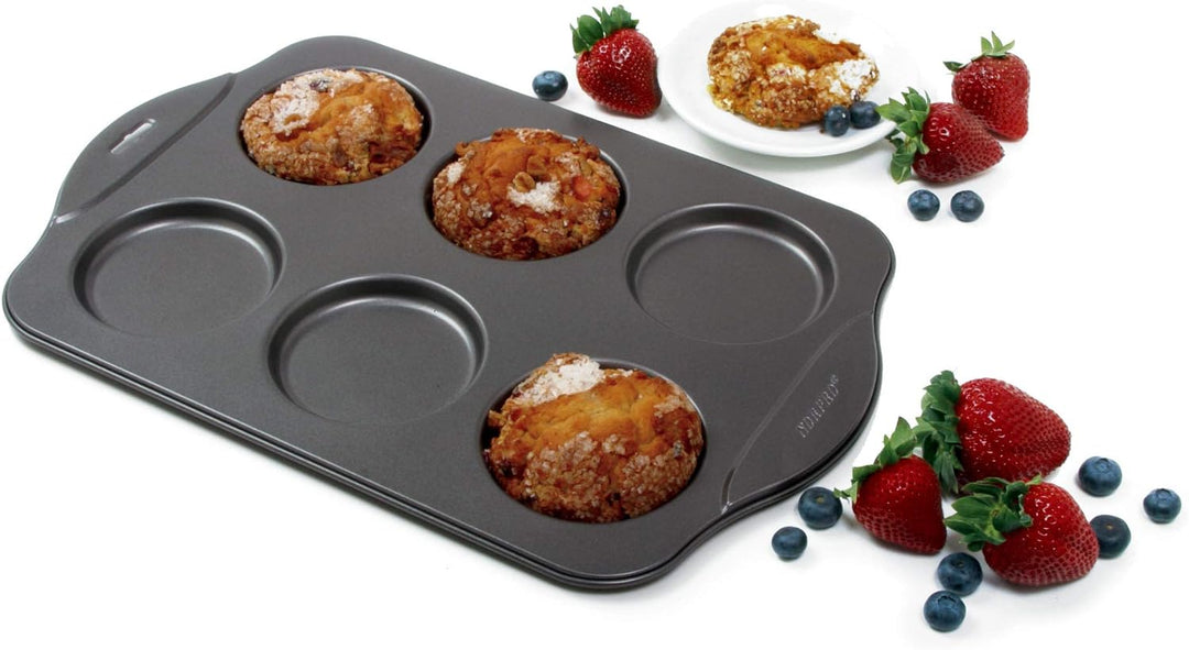 Norpro Bauschige Muffin Krone Pfanne, antihaftbeschichtet, schwarz