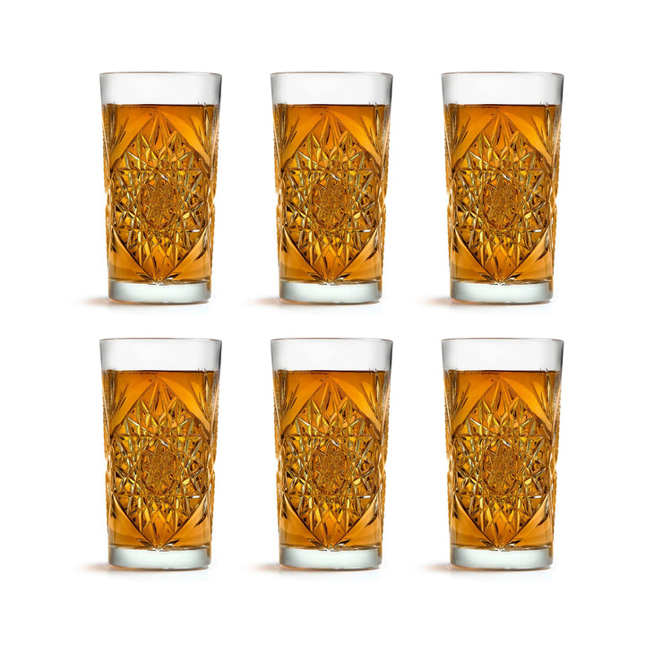 Libbey - Hobstar - Longdrinkglas, Cocktailglas, Wasserglas, Saftglas - 470 ml - Glas - 6er Set - bek