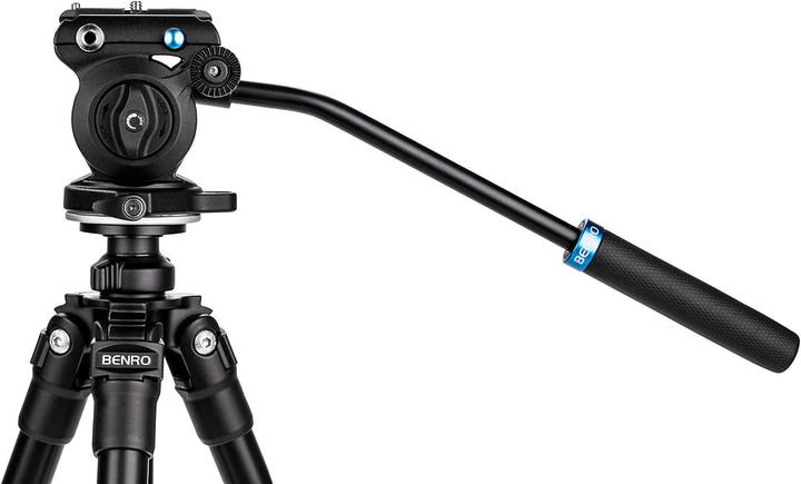 Benro S2 PRO Flat Base Fluid Video Head, 5.5 lb Max, 1/4"-20 Accessory Mounts, 3/8"-16 Head Mount, w