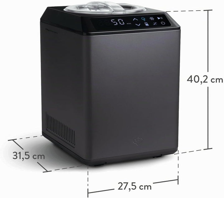 SPRINGLANE Eismaschine &amp; Joghurtbereiter Erika 2,5 L mit selbstkühlendem Kompressor 250 W, Eiscremem
