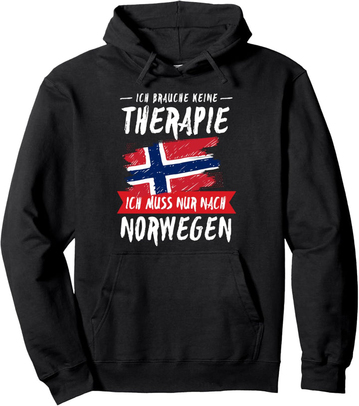 Norwegen Therapie Flagge Skandinavien Urlaub Pullover Hoodie