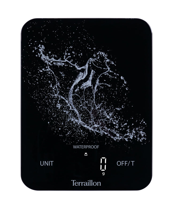TERRAILLON - AQUA RESIST – Elektronische Küchenwaage, wasserdicht IP67, Display Magic LED mit Hinter