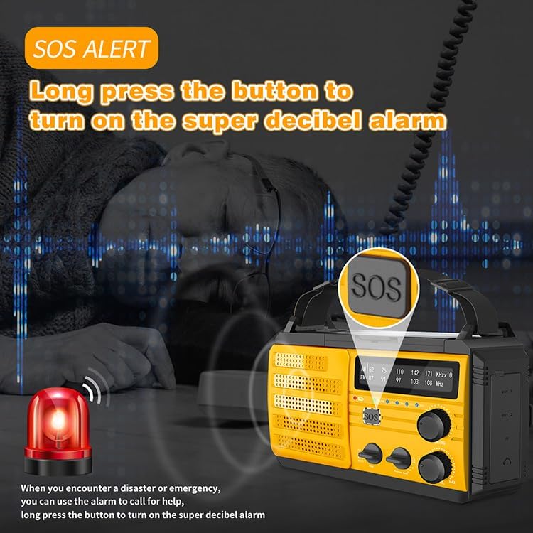 TKMARS Radio Notfall 8000mah Kurbelradio Fm/Am Solar Radio Kann Zwei Mobiltelefone Gleichzeitig Aufl