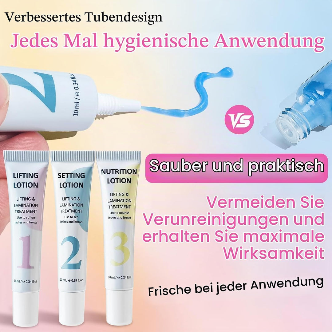 Wimpernlifting Lotion, Wimpernlifting Set, Lash Lifting Set, Augenbrauen Lifting mit pflegendem Seru