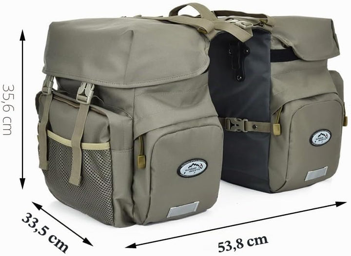 ZTZ 50L Fahrradtaschen Gepäckträger, wasserdichte Fahrradtaschen aus Hochdichtem 600D Polyester für