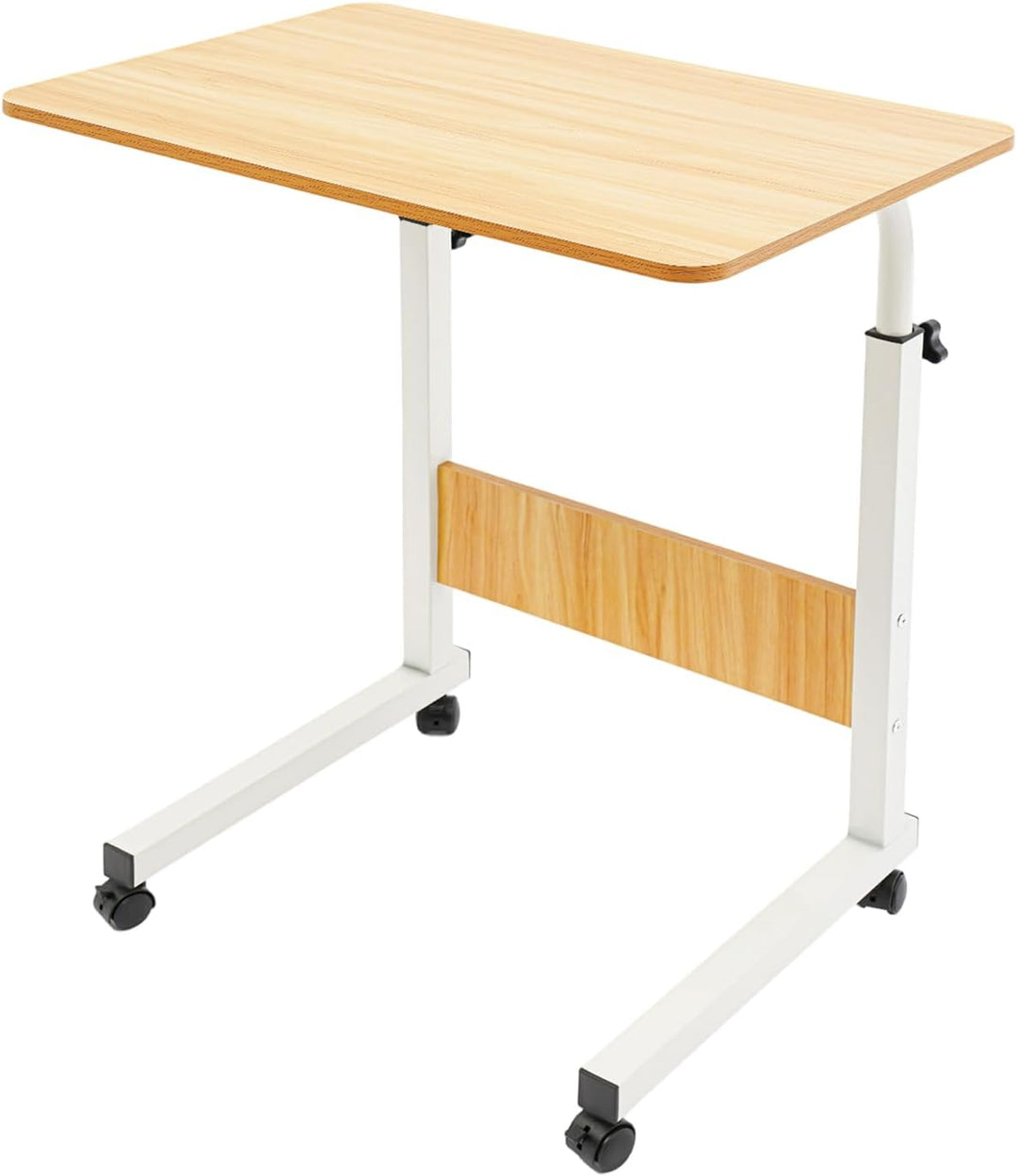 Verstellbarer Laptoptisch aus MDF und Eisen höhenverstellbar 27,55-35,43 Zoll auf Rollen für Bett So
