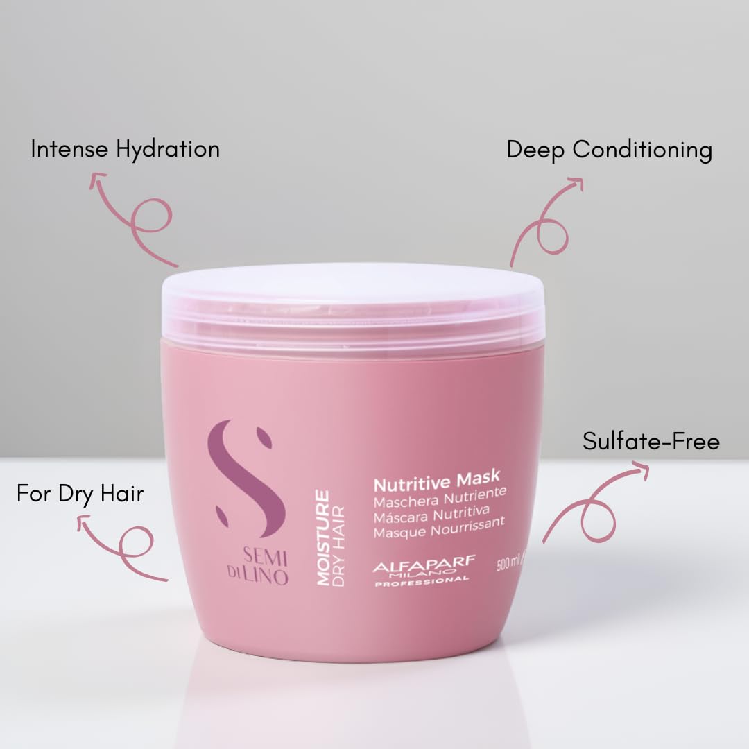 Alfaparf Milano Semi Di Lino Moisture Nutritive Mask, Bunt, 500 Milliliter , Ml (1Er Pack)