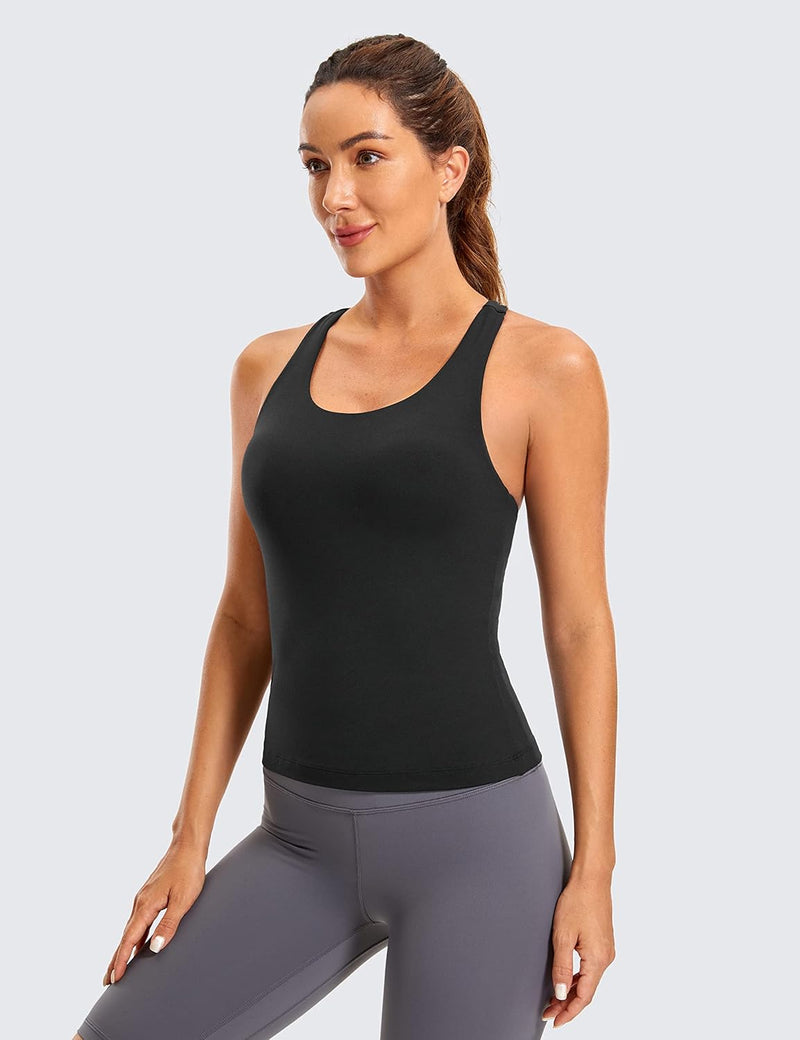 CRZ YOGA Damen Butterluxe Tank Tops Racerback Sport Top Yoga Fitness Oberteil Tanktops mit Integrier