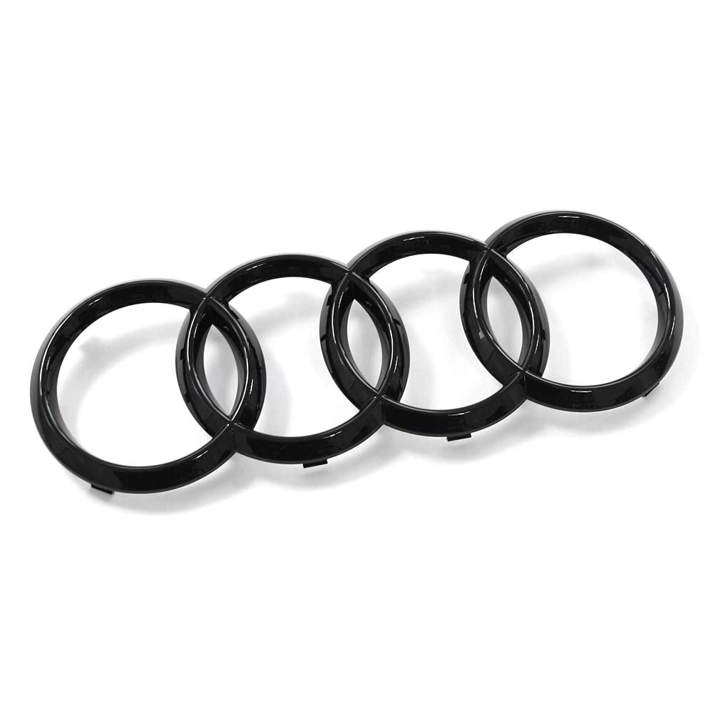 Audi 80A071801 Zeichen Kühlergrill Ringe Black Edition Emblem Blackline Logo, schwarz, für Facelift