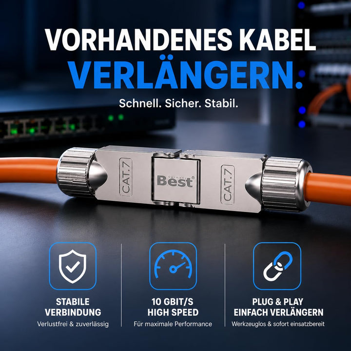 Germany B.e.s.t 6x CAT 7 Netzwerkverbinder werkzeuglos STP Kupplung feldkonfektionierbar für Etherne