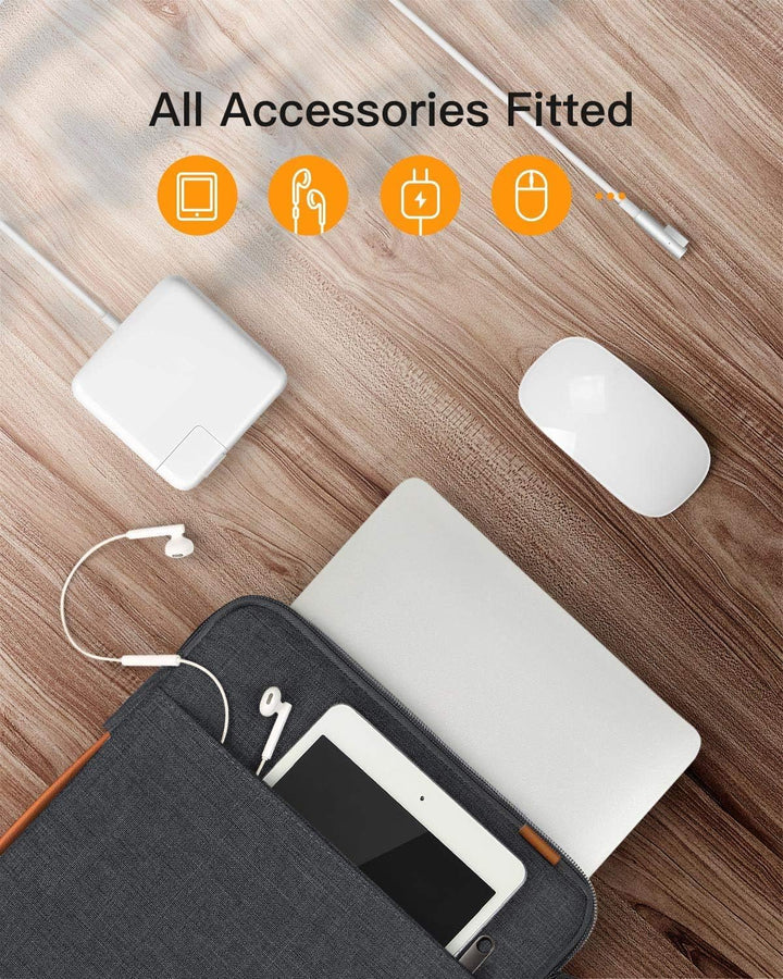 Inateck 360° 13-13.6 Zoll Laptoptasche Hülle Kompatibel mit MacBook Air 13 M3/M2/M1 2010-2024, MacBo