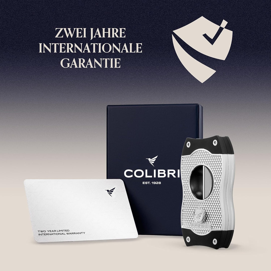 Colibri V-Cut Zigarrenschneider - Diamanten-Muster - Tiefer 7mm V-Schnitt - Bis zu 60+ Ringmass Ziga