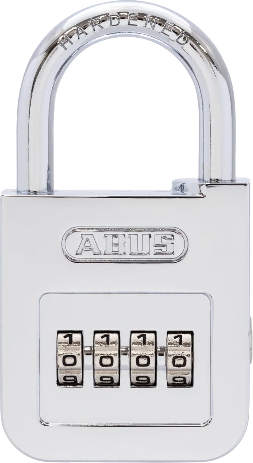 ABUS Zahlenschloss 160/50 - Vorhängeschloss in hochglanz-verchromter Optik - mit individuell einstel