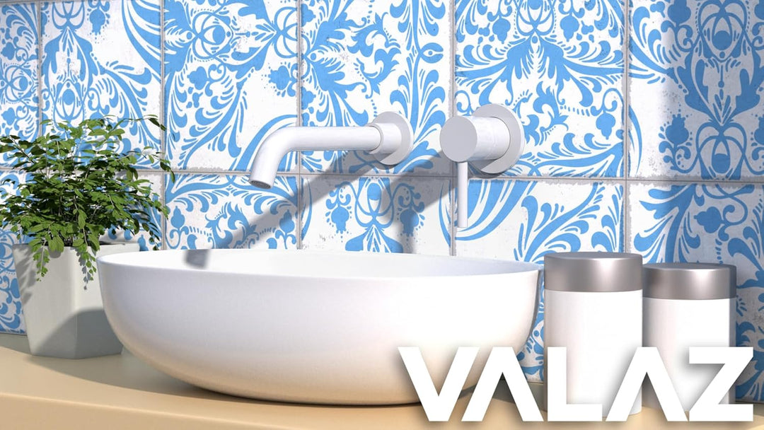 VALAZ Wasserhahn Bad Unterputz Weiss | Einhebelmischer Waschbecken, Warm und Kaltwassermischer, Wass
