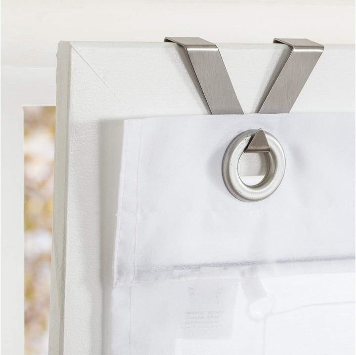 Kutti Raffrollo Ösenrollo Bella Ausbrenner Weiss anthrazit Bedruckt Kreis Motiv, incl. Fensterhaken