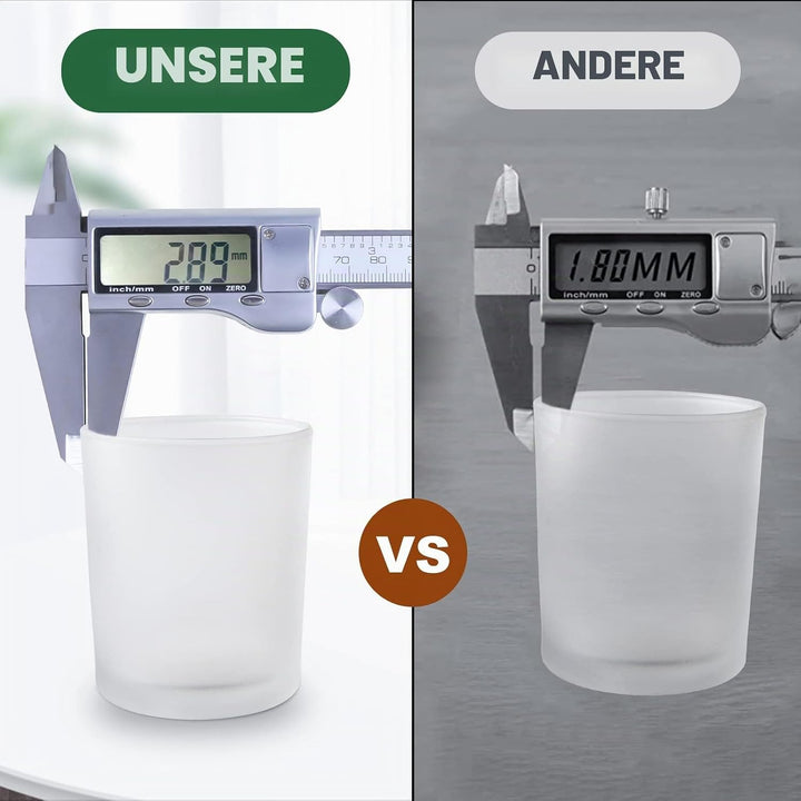 CONNOO 15 Stück 200 ml Milch Glas-Kerzengläser für die Herstellung von Kerzen mit luftdichten Bambus