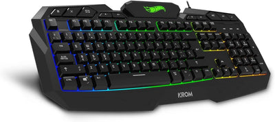 KROM Kit Tastatur, -Maus und -Mausunterlage Hot Wheels edition KUSTOM - LED RGB Membrantastatur, Mau