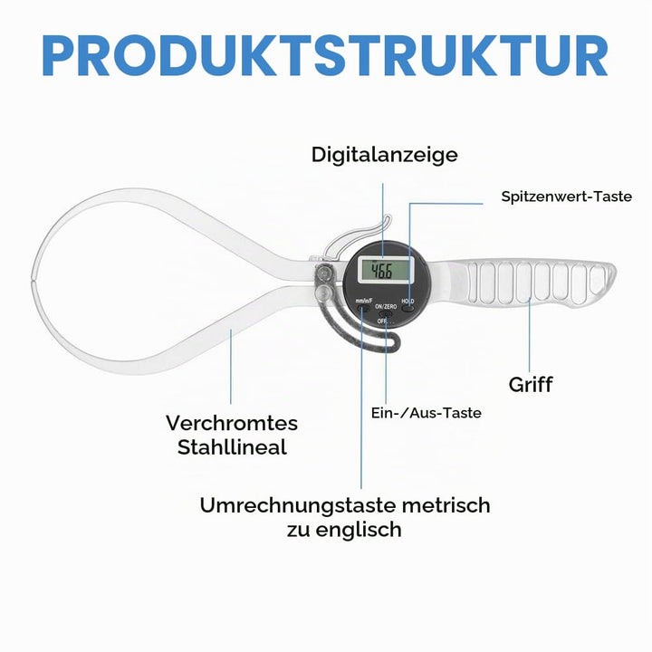 Digitales Dickenmessgerät, 200 mm/ 8 Zoll Digitaler Externer Messschieber Dickenmesser Elektronische