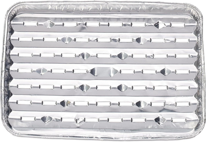 Relaxdays Grillschale Alu, 25er Set, BxT: 34 x 22 cm, Aluminiumschale mit Löchern, bis 260°C, Grill