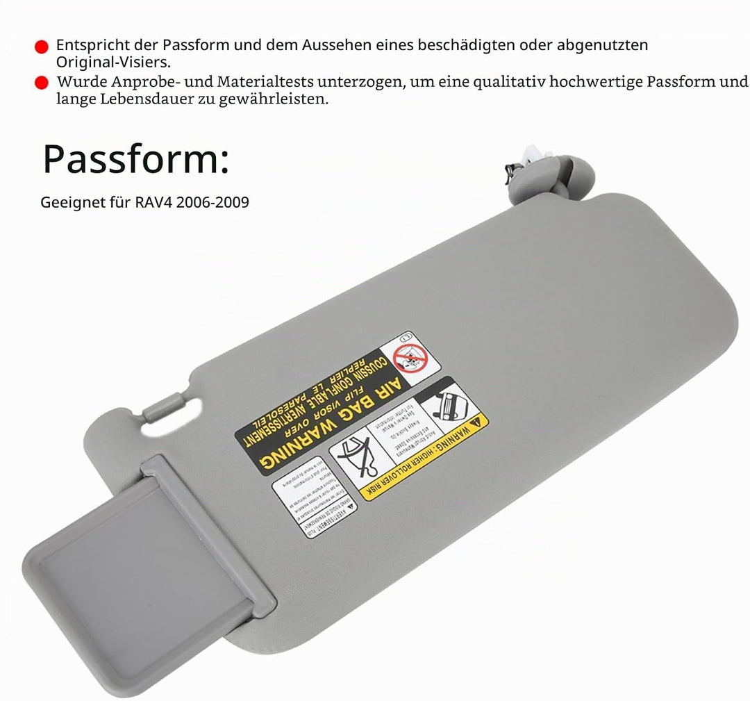 Sonnenblende, Linke Fahrerseite Sonnenblende 74320-42501-B2 für RAV4 2006-2009 (grau)