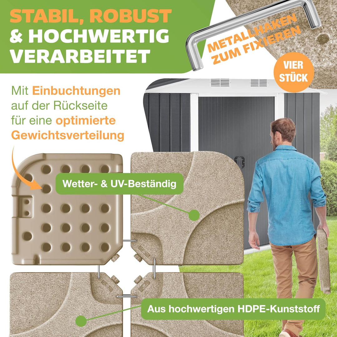 KESSER® Sonnenschirmständer 4-teilig Schirmgewicht Schirmständer für Ampelschirm Bodenkreuz 60 Liter