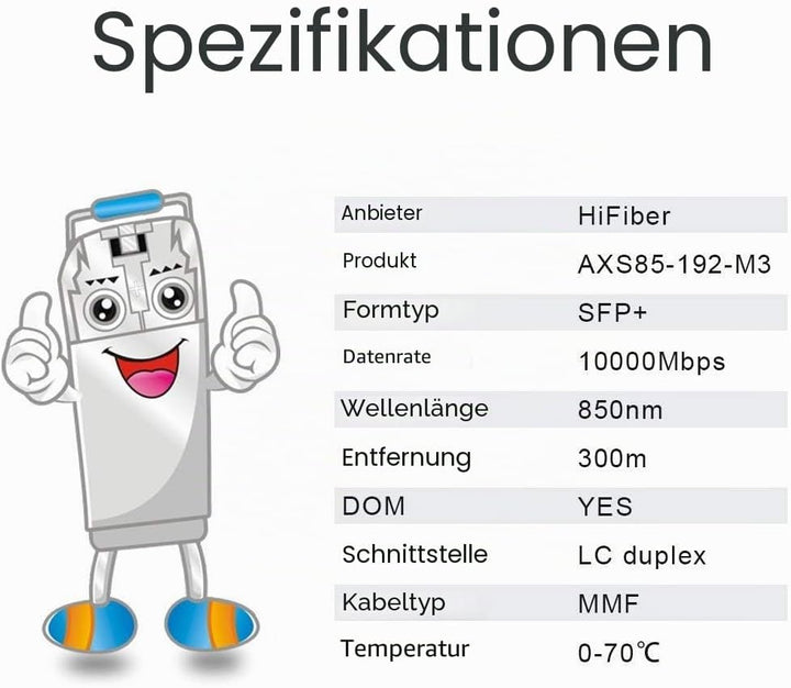 für Intel 10GBASE-SR SFP+ Transceiver, 10G SFP+ zu LC Multimode-Glasfasermodul kompatibel mit Intel