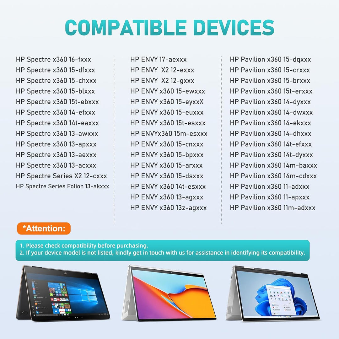 Stylus Pen für HP Envy X360 Pavilion X360 Specter X360 Spectre X2 Envy X2 Wiederaufladbarer MPP 2.0