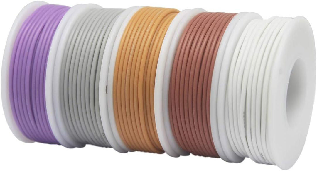 Striveday Flexibler Silikondraht, 26 AWG, elektrischer Draht, 26 Gauge, verzinntes Kupfer, 300 V Kab