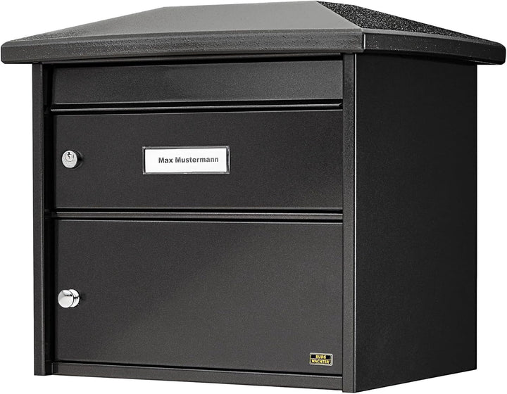 Burg-Wächter Grossraum-Briefkasten mit überstehendem Dach, DIN- B4 Einwurf-Format, EU Norm EN 13724,