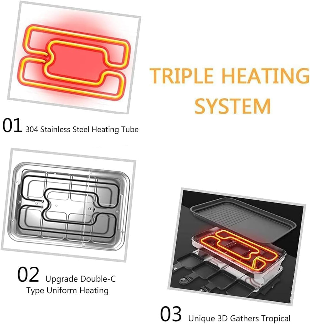 Raclette 8 Personen Tischgrill Elektrisch, Raclette Grill mit 8 Mini Raclette Pfännchen & 4 Holzspat