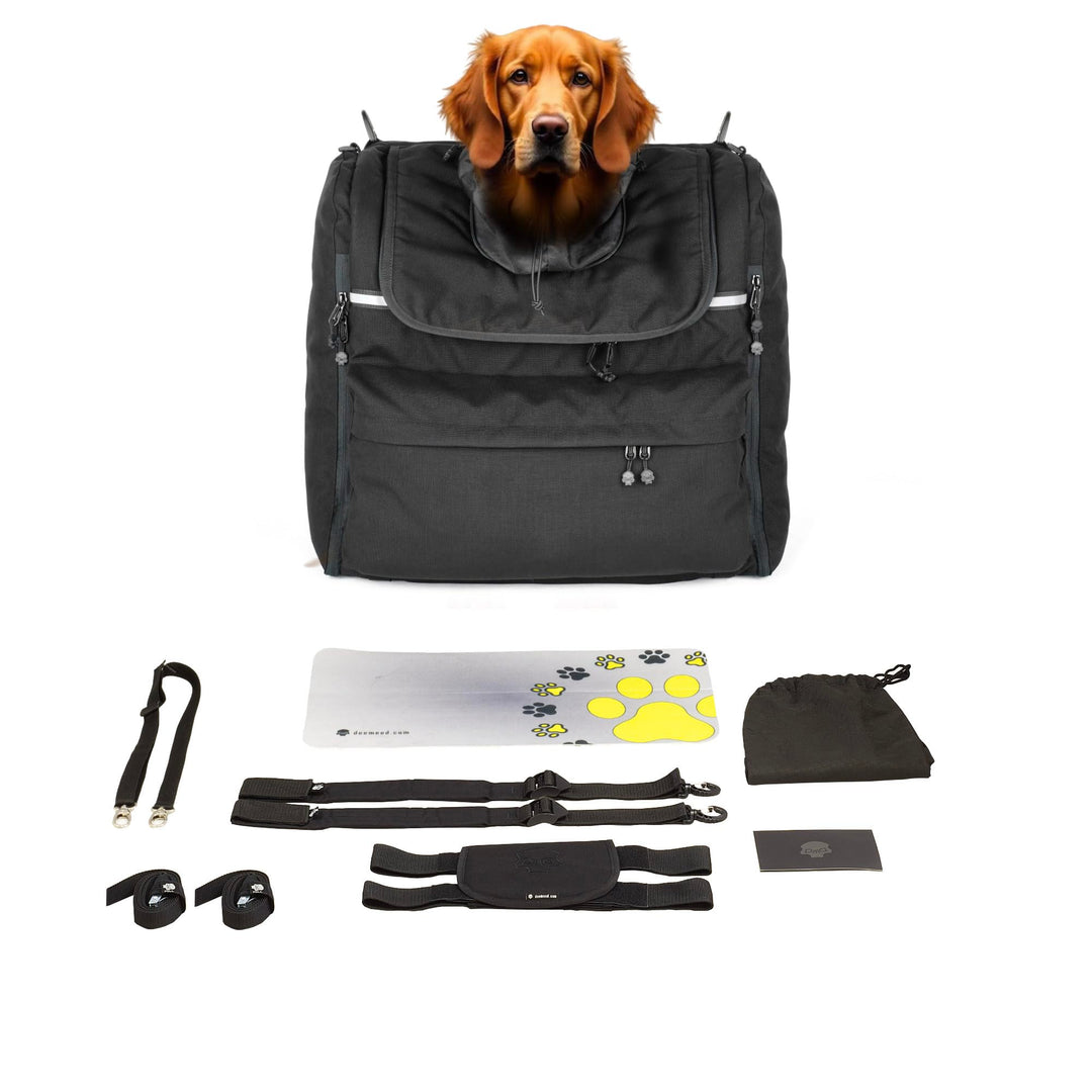 DEEMEED PETBAG Motorradtasche für Hunde und Katzen (11-15 kg), wasserdicht, tragbar, dreifach belüft