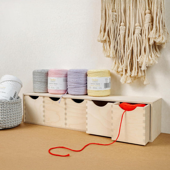 Creative Deco Schubladenbox Schubladenelement | 5 Schubladen | 57 x 13 x 13 cm (+/- 1 cm) | Mini-Kom