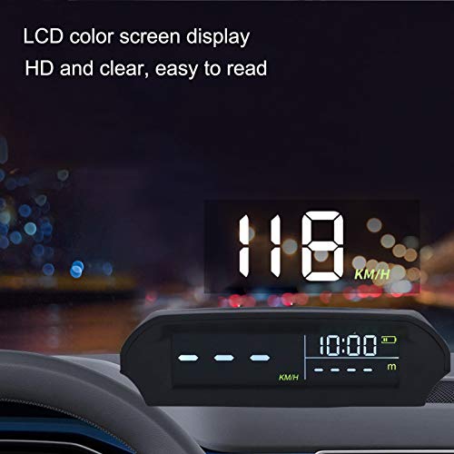 1 x Gastgeber,Universelles Auto-HUD-Head-Up-Display, Multifunktionsprojektor GPS-Tachometer Solarauf