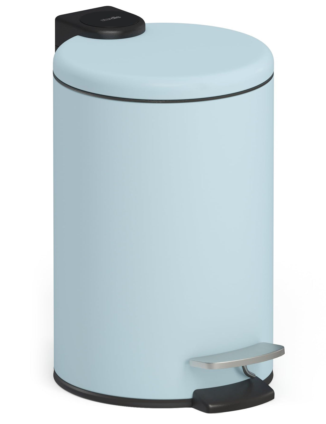 3 Liter Treteimer Edelstahl Pastell blau matt mit Absenkautomatik Klappdeckel leise schliessend Soft